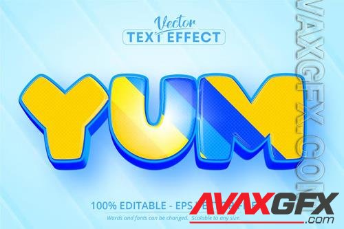 Yum - editable text effect, cartoon font style