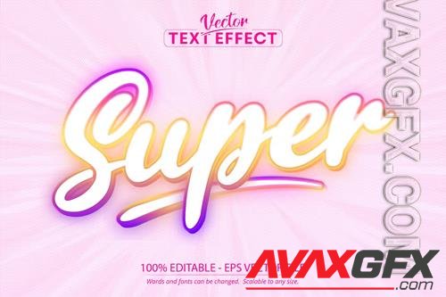 Super editable text effect, neon font style