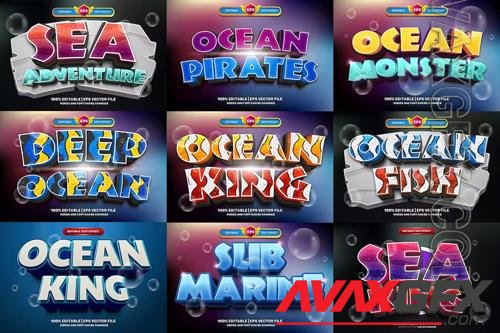 Ocean Cartoon 3D Text Effect Volume 1