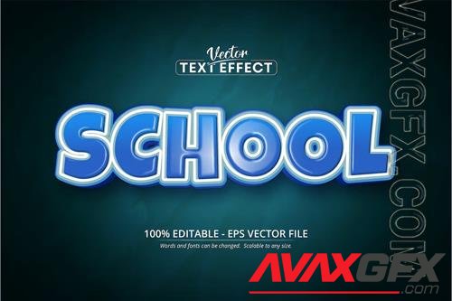 School - editable text effect, cartoon font style