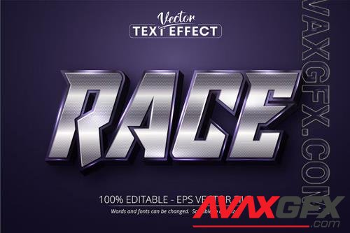 Race - editable text effect, metallic font style