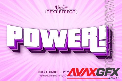 Power - editable text effect, cartoon font style