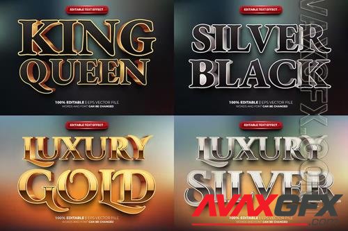 Luxury silver gold text effect 3D