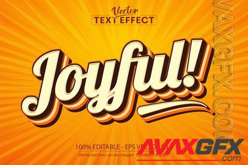 Joyful - editable text effect, vintage font style