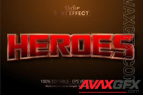 Heroes - editable text effect, golden font style