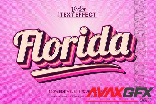 Florida - editable text effect, vintage font style