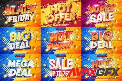 Super Sale Promo 3D Text Effect