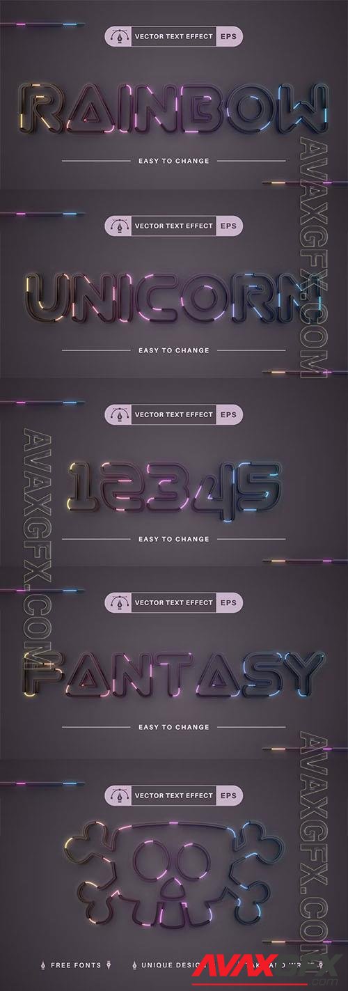 Garland with unicorns - editable text effect, font style