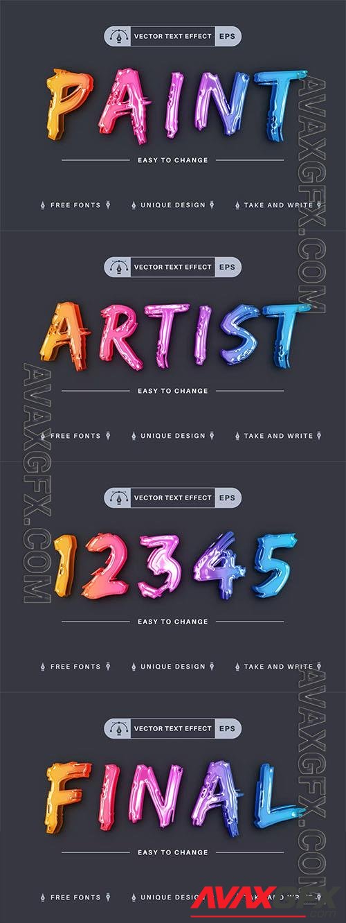 Paint Artist - editable text effect, font style