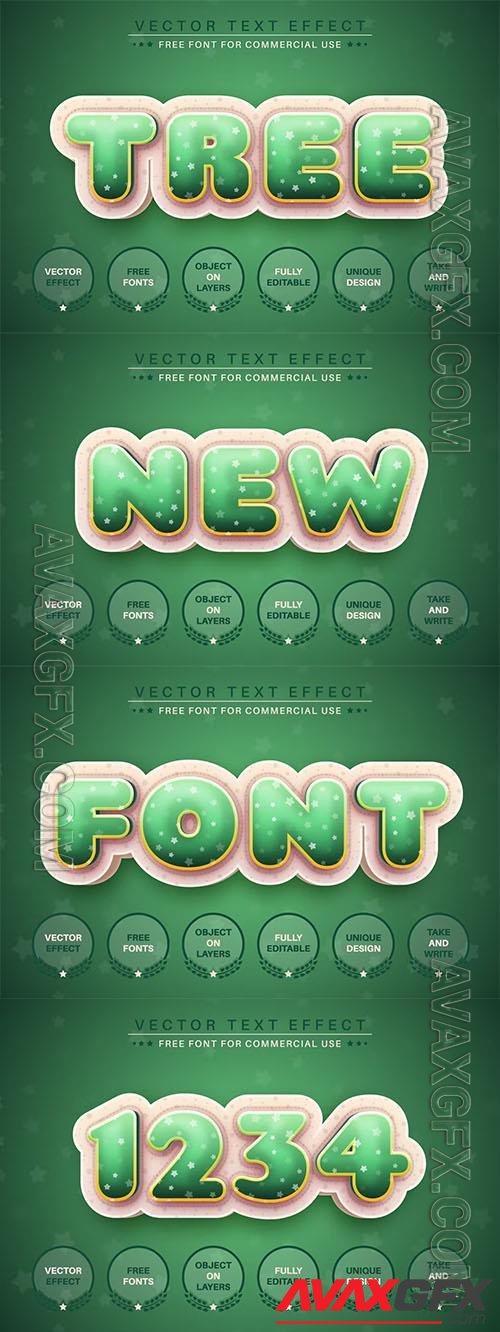 Fir Tree - editable text effect, font style