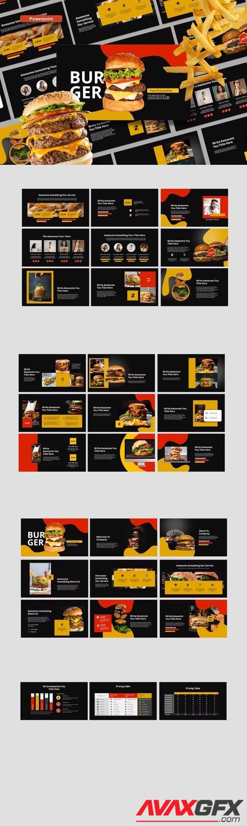 Burger Powerpoint Template BKBA94S