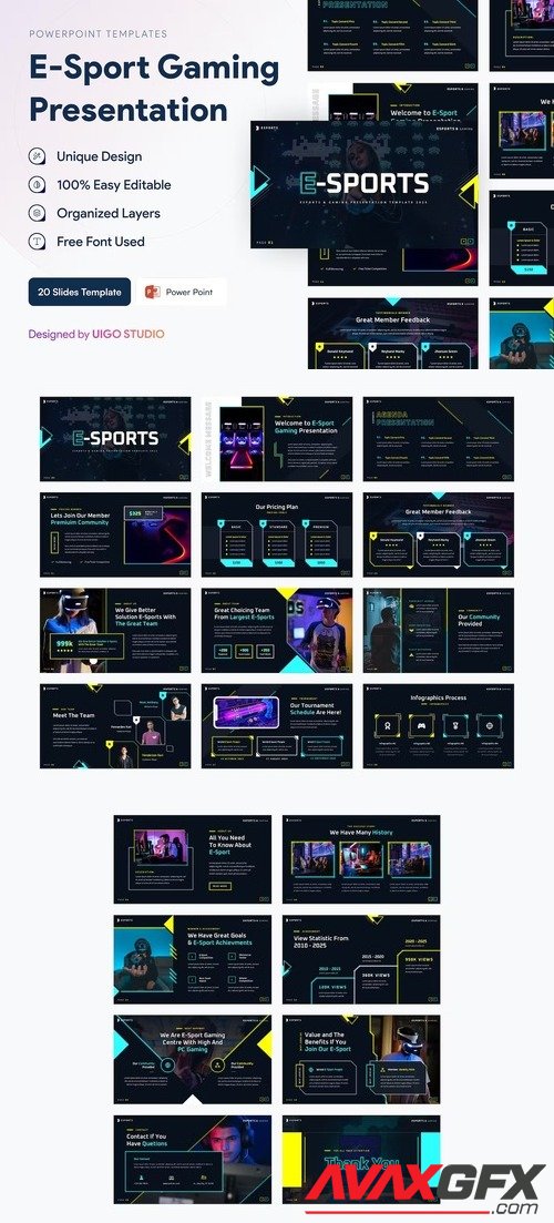 E-Sport Gaming Presentation Template Powerpoint DGLHRNS