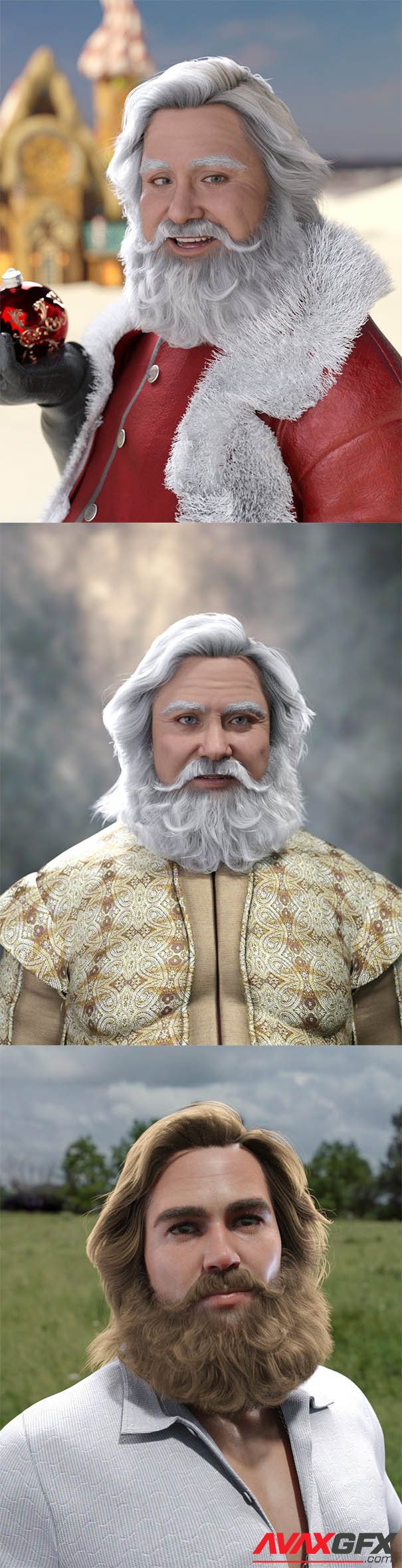 Nicklaus Hair and Beard for Genesis 8 Males and Genesis 9