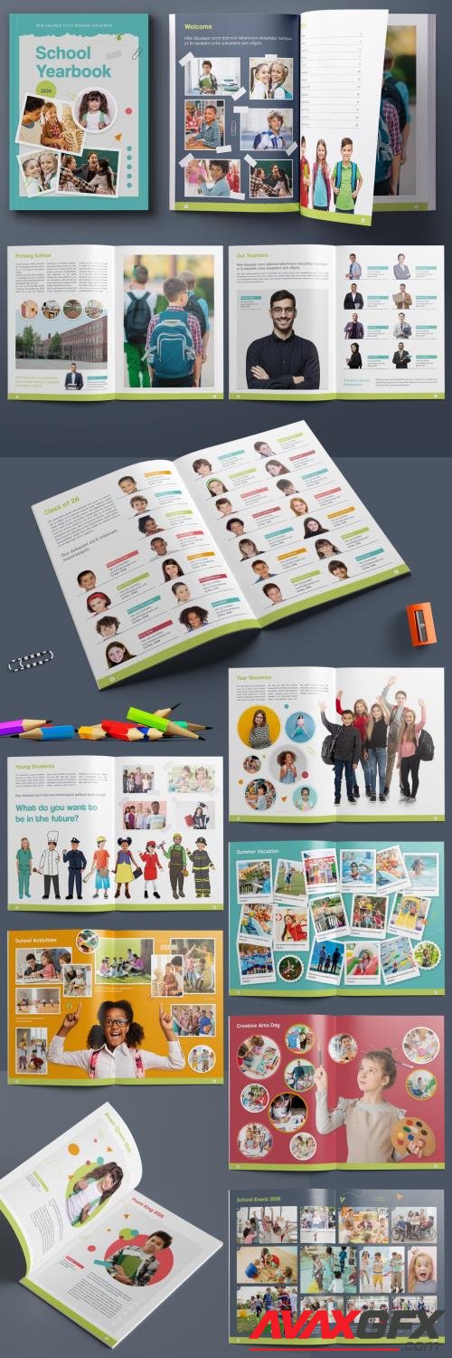 Adobestock - School Yearbook Layout with Colorful Accents 536431885