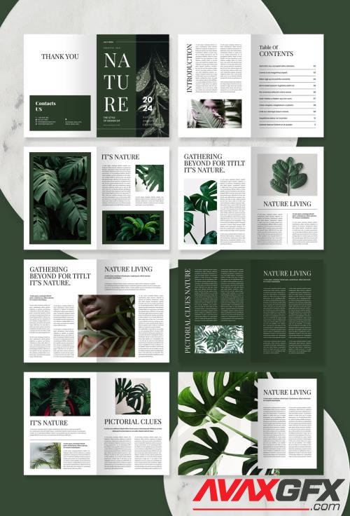 Adobestock - Nature Brochure Layout with Green Accents 519212570