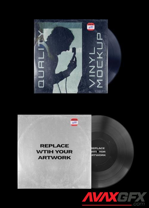 Adobestock - Vinyl Record Album EP Cover Texture Mockup Template 548722566