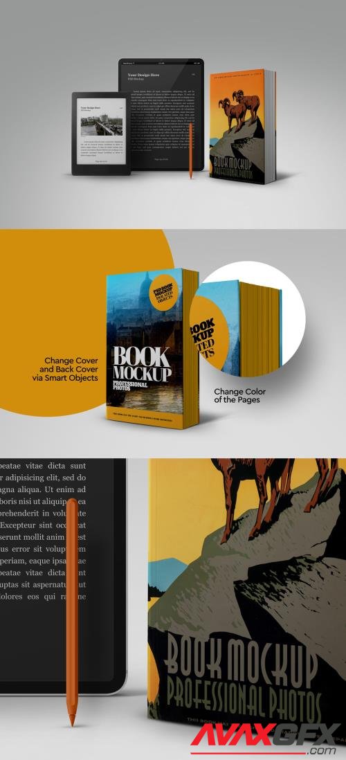 Adobestock - Book Mockup E-Book Reader Tablet Pro 01 548889308