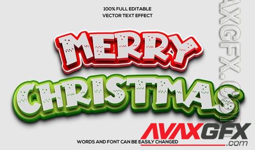 Vector text effect merry cristmas and happy new year vol 1