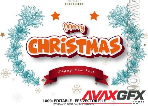 Vector text effect merry cristmas and happy new year vol 9