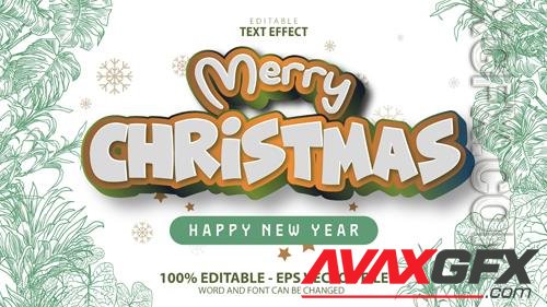 Vector text effect merry cristmas and happy new year vol 8