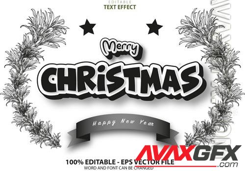 Vector text effect merry cristmas and happy new year vol 10