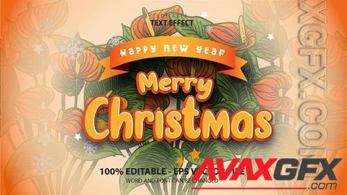 Vector text effect merry cristmas and happy new year vol 6