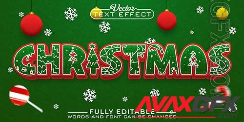 Vector decoration christmas vector editable text effect template