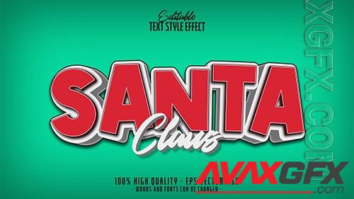 Vector 3d santa claus editable text effect template