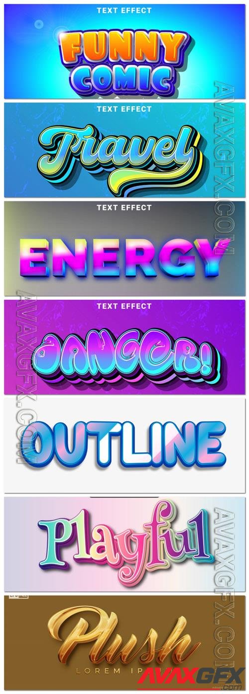 Vector editable text effect, font style vol 13