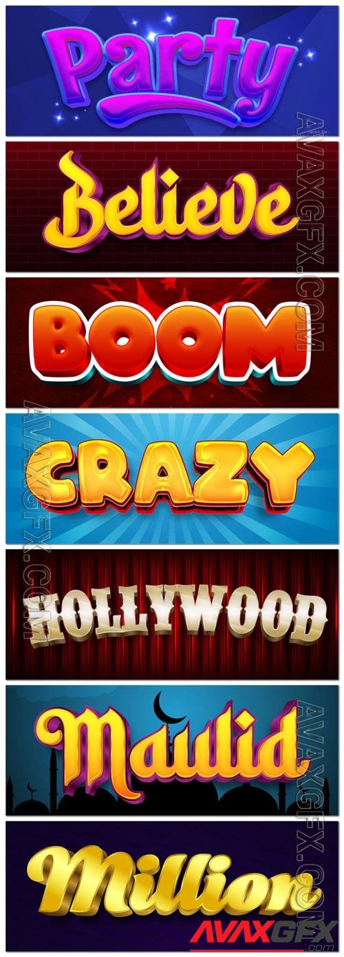 Vector editable text effect, font style vol 7