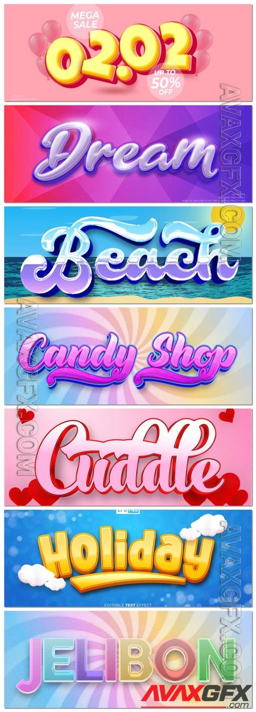 Vector editable text effect, font style vol 4