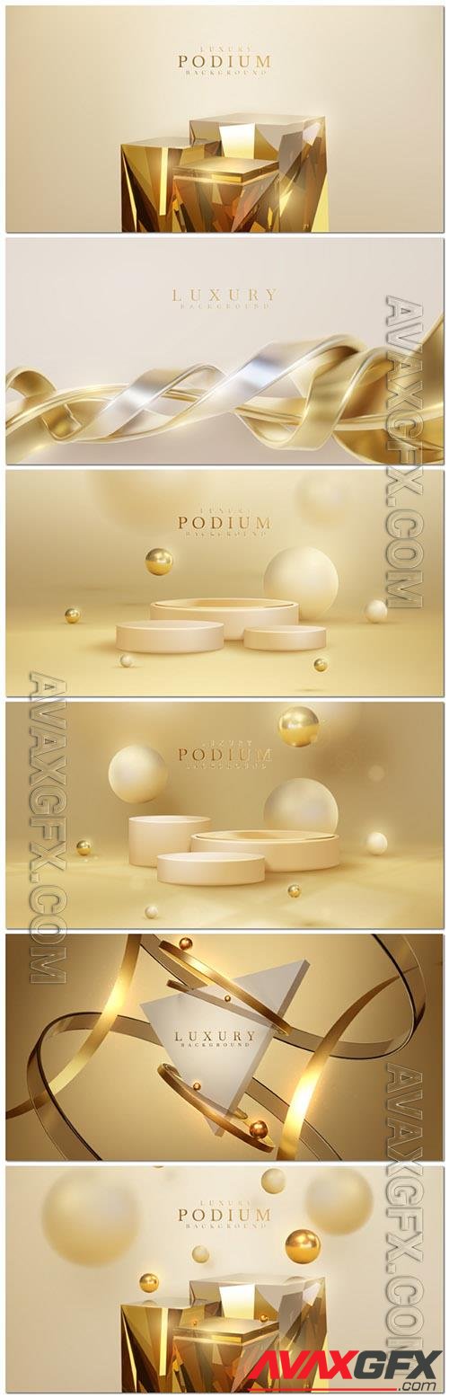 Luxury vector background with golden decoration