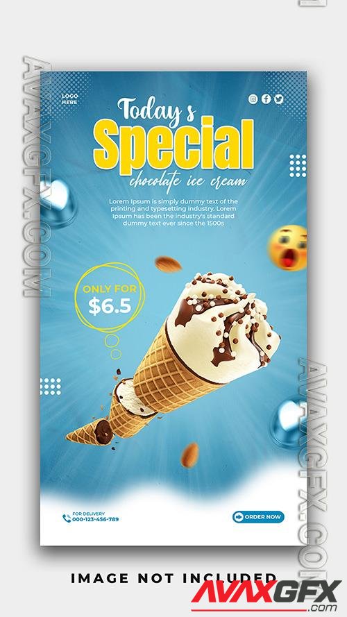 PSD special testy delicious ice cream instagram stories banner post design template vol 1