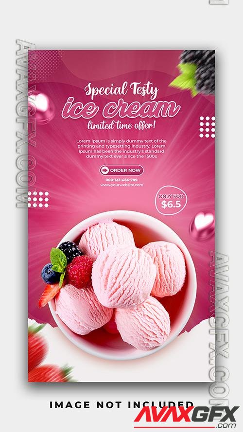 PSD special testy delicious ice cream instagram stories banner post design template vol 2