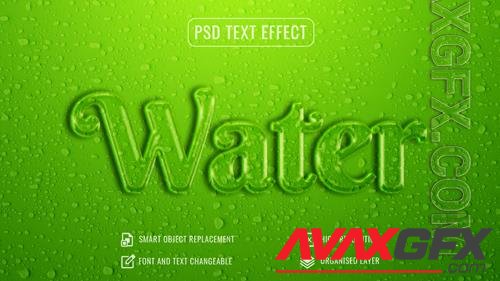 Psd water drop text effect mockup template