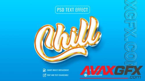 Psd shiny chill 3d text effect with customizable background