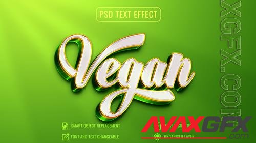 Psd vegan 3d luxury text effect template