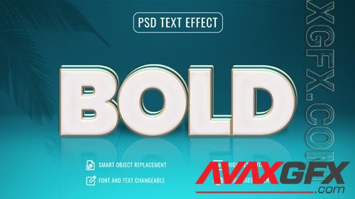 Psd shiny gold ocean blue text-effect 3d