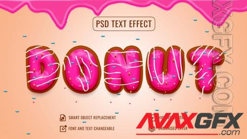 Psd donut text effect mockup