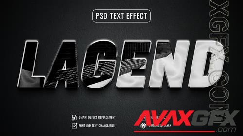 Psd glossy reflection black shiny text effect