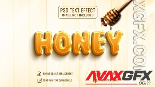 Psd honey glossy editable 3d text effect