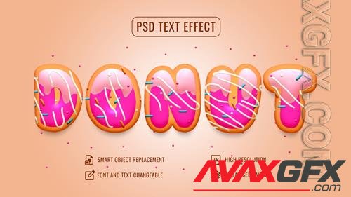 Donut psd text effect mockup