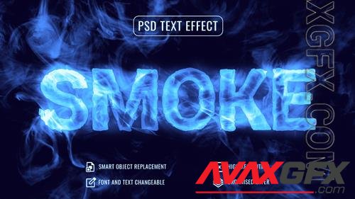 Psd smoke text effect mockup with smoke background