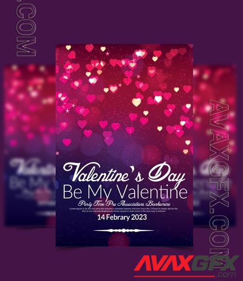 PSD happy valentine day party flyer