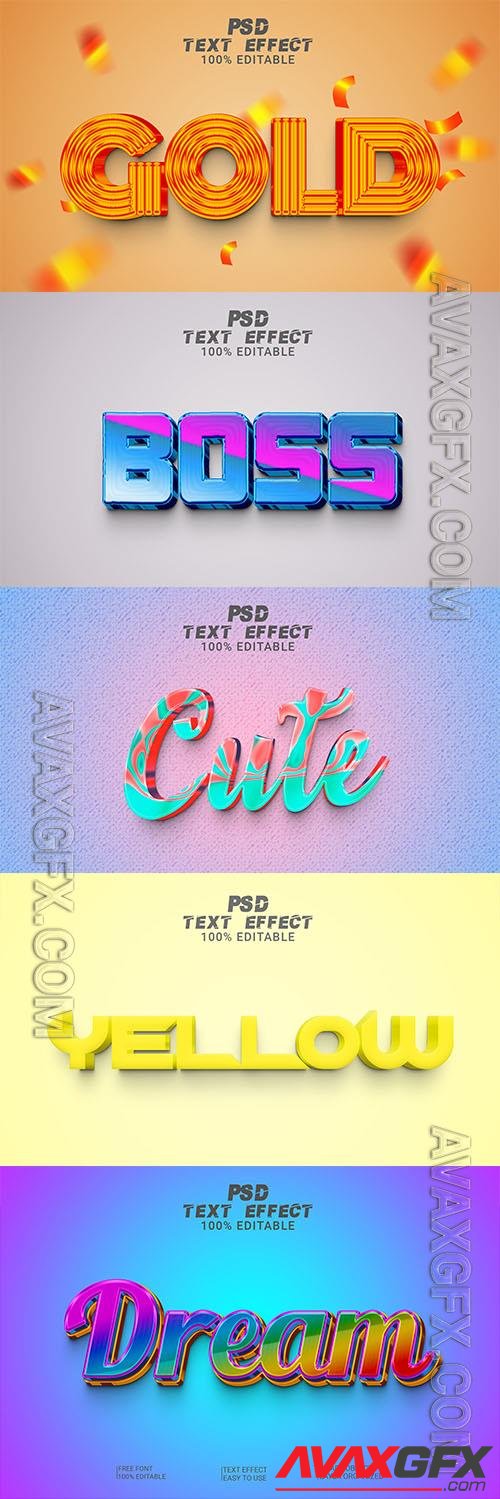 Psd style text effect editable set vol 72