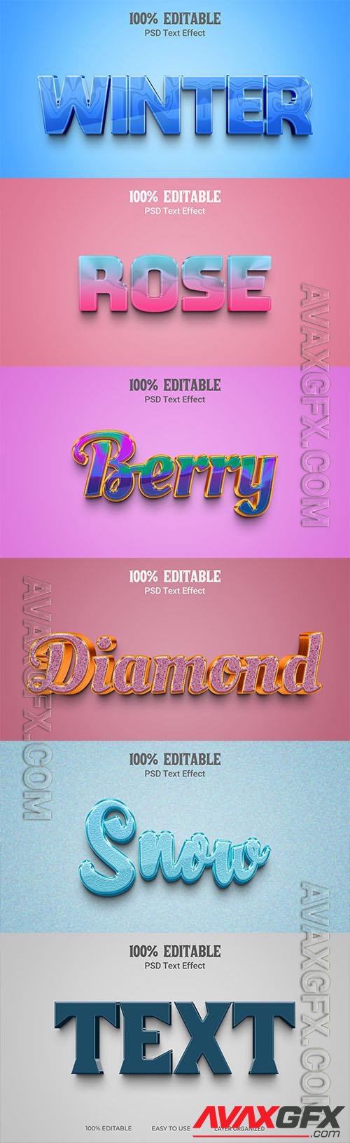 Psd style text effect editable set vol 69