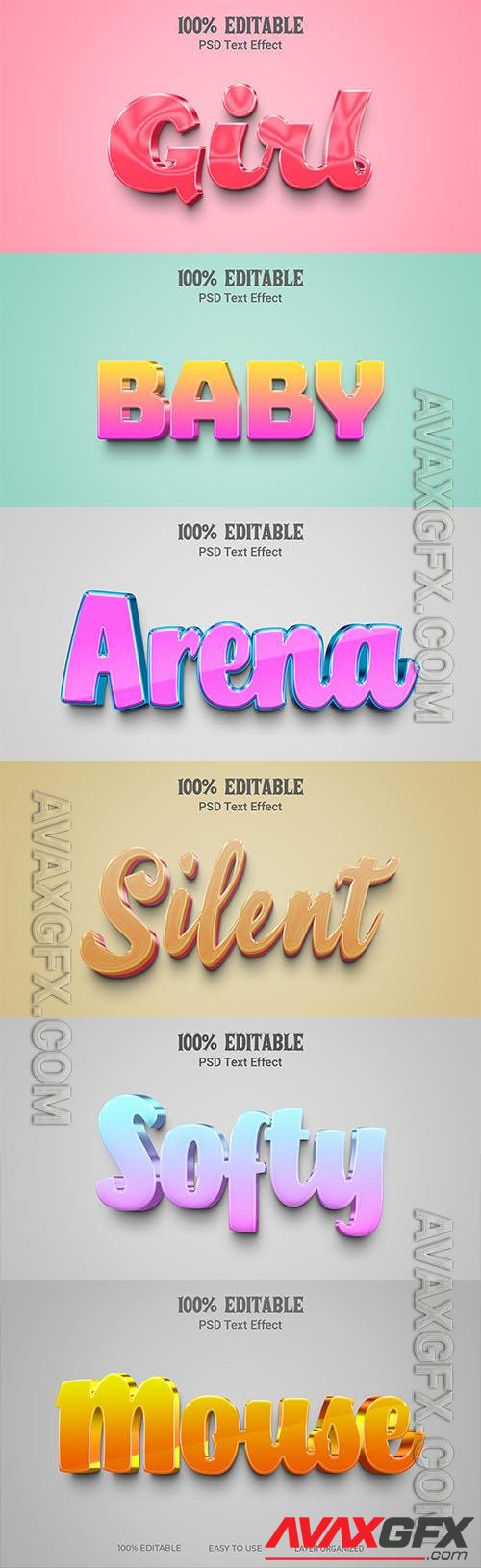 Psd style text effect editable set vol 71