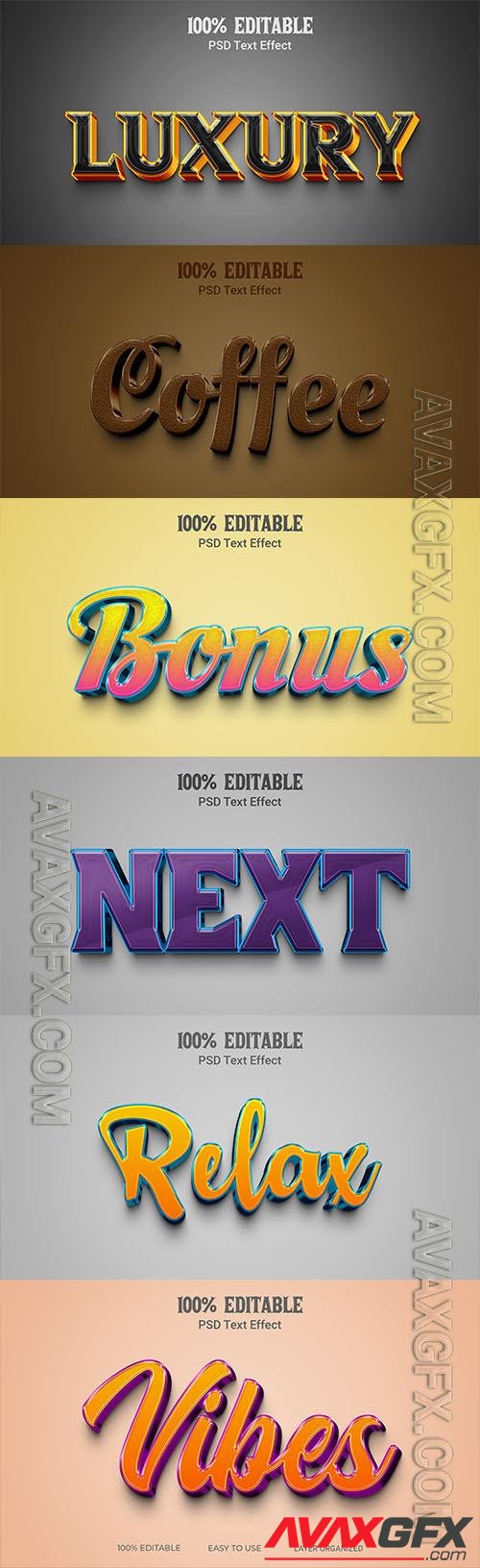 Psd style text effect editable set vol 70