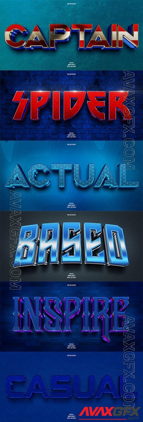 Psd style text effect editable set vol 77