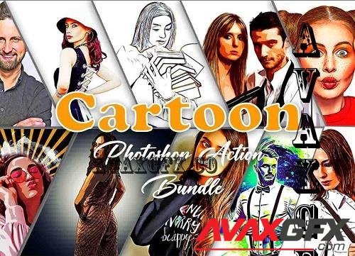 Cartoon Photoshop Action Bundle - 10998631